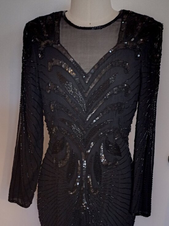 Stenay Dresses & Skirts - Vintage 1980s Stenay Silk Beaded Dress | NWT | Art Deco Dynasty Glam